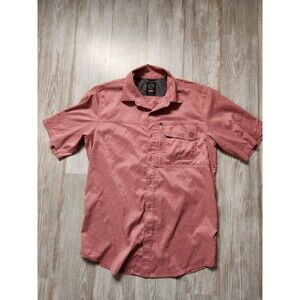 Wrangler ATG All Terrain Button Up Short Sleeve Shirt Heathered Red Sz M EUC